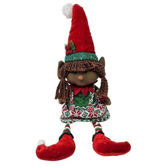 18" Ethnic Plush Elf Girl With Floppy Legs, Christmas Party Decor - Picture 1 of 2